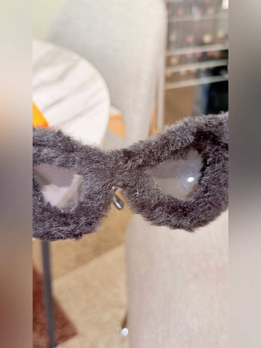 Black Fuzzy Cat Sunglasses - Plush Pet Accessory